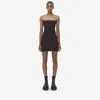 Alexander Mcqueen Pinstripe Mini Dress In Black Burgundy
