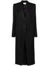Alexander Mcqueen Pinstripe Cutaway Coat In Black