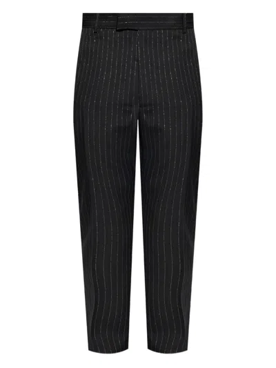 Alexander Mcqueen Pinstripe-pattern Trousers In Black