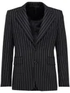 Alexander Mcqueen Black Pinstripe Single-breasted Blazer