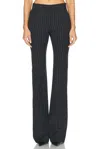 Alexander Mcqueen Pinstripe Wool And Mohair Flared Pants In Black & White