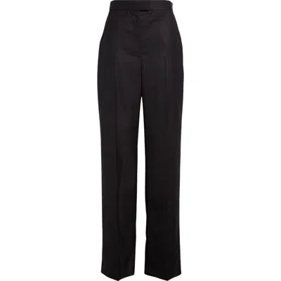 Alexander Mcqueen Mcqueen Pinstripe Straight Leg Trousers In Black