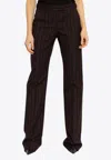 Alexander Mcqueen Tailored Pinstriped Wool Pants In Blue