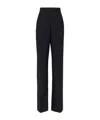 Alexander Mcqueen Pinstripe Tailored Wool Trousers In Black