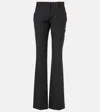 Alexander Mcqueen Pinstripe Wool And Mohair Flared Pants In Black