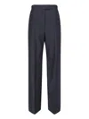 Alexander Mcqueen Wool Straight Trousers In Blue
