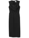 Alexander Mcqueen Pinstriped Midi Dress In Grey