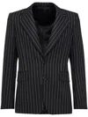 Alexander Mcqueen Alexander Mc Queen Pinstripe Single Breasted Jacket In Black