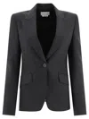 Alexander Mcqueen Alexander Mc Queen Pinstriped Single Breasted Blazer In Gray