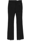 Alexander Mcqueen Pinstripe Wide-leg Trousers In Schwarz