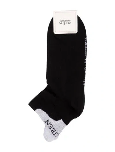 Pre-owned Alexander Mcqueen Pint Knit Socks  W/tags In Black