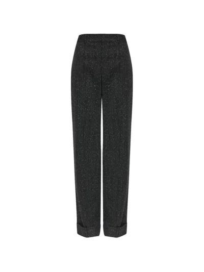 Alexander Mcqueen Pintuck-detail Turn-up Trousers In Black