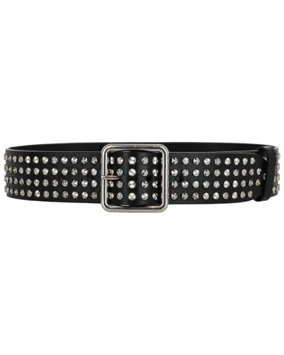 Alexander Mcqueen Pionier Leather Belt In Black