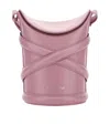 Alexander Mcqueen Dark Pink Leather The Curve Bucket Bag In Pink