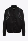 ALEXANDER MCQUEEN PIPING HARNESS BOMBER JACKET