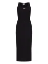 Alexander Mcqueen Placket Sleeveless Midi Dress In Black