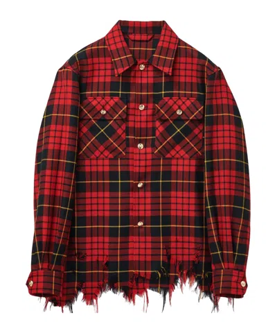 ALEXANDER MCQUEEN ALEXANDER MCQUEEN DISTRESSED TARTAN OVERSHIRT