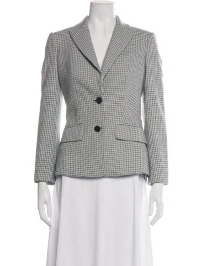 Pre-owned Alexander Mcqueen Plaid Print Blazer In Blue