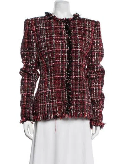 Pre-owned Alexander Mcqueen Plaid Print Blazer In Red