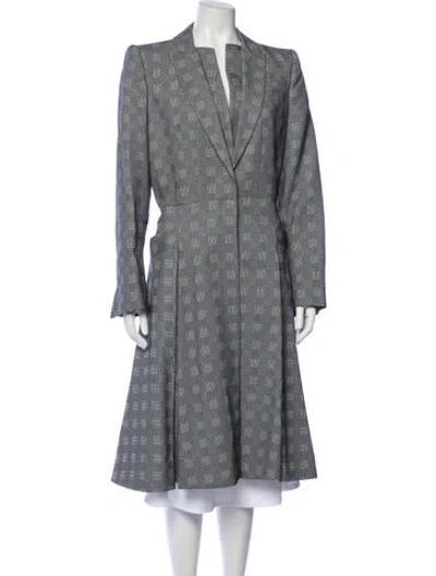 Pre-owned Alexander Mcqueen Plaid Print Coat In Black