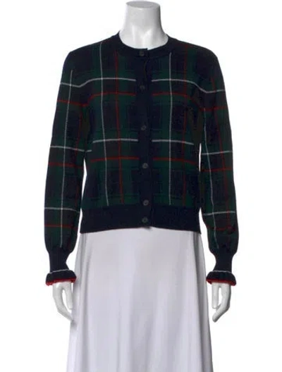 Pre-owned Alexander Mcqueen Plaid Print Crew Neck Sweater In Black