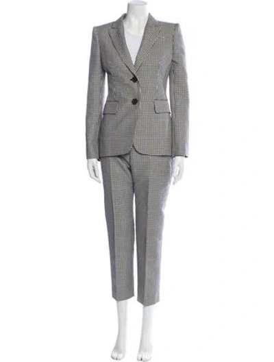 Pre-owned Alexander Mcqueen Plaid Print Pantsuit W/ Tags In Black