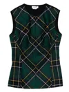 Alexander Mcqueen Wool Tartan Top In Blue