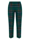 Alexander Mcqueen Plaid Wool Trousers In Green