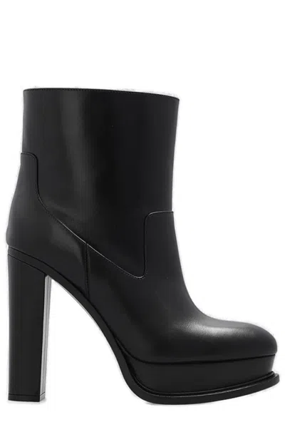 Alexander Mcqueen Platform Ankle Boots In Black