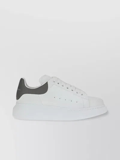 Alexander Mcqueen Platform Leather Sneakers Press-studded Logo In White