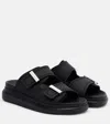 Alexander Mcqueen 50mm Rubber Slide Sandals In Black