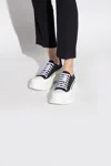 Alexander Mcqueen Black Canvas Tread Slick Sneakers In Multi