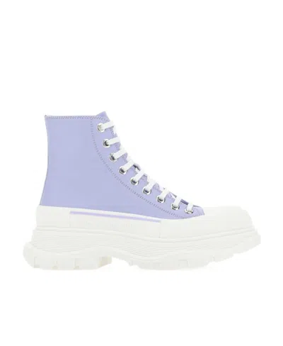 Alexander Mcqueen Light Purple Leather Tread Slick Sneakers