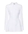 Alexander Mcqueen Mcqueen Peplum Flare Cotton Poplin Button-up Shirt In White