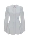 Alexander Mcqueen Mcqueen Peplum Flare Cotton Poplin Button-up Shirt