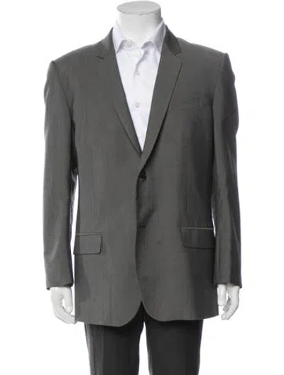 Pre-owned Alexander Mcqueen Pleated Accents Blazer In Grey