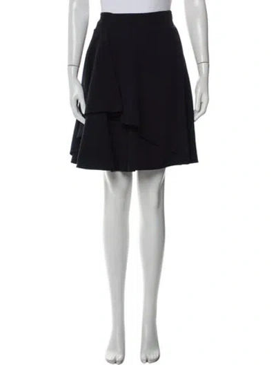 Pre-owned Alexander Mcqueen Pleated Accents Knee-length Skirt In Black