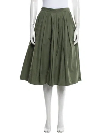 Pre-owned Alexander Mcqueen Pleated Accents Knee-length Skirt In Green
