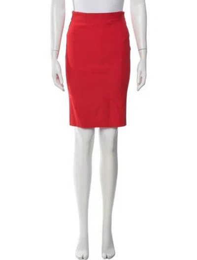 Pre-owned Alexander Mcqueen Pleated Accents Knee-length Skirt In Red