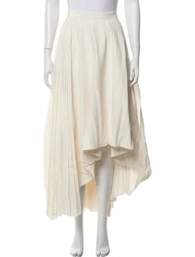 Pre-owned Alexander Mcqueen Pleated Accents Long Skirt In Neutral