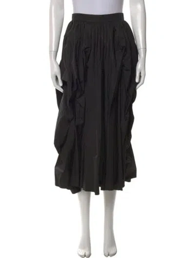 Pre-owned Alexander Mcqueen Pleated Accents Midi Length Skirt In Blue