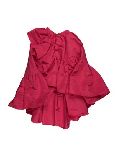 Pre-owned Alexander Mcqueen Pleated Accents Midi Length Skirt In Pink