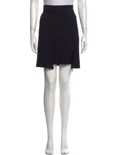 Pre-owned Alexander Mcqueen Pleated Accents Mini Skirt In Black