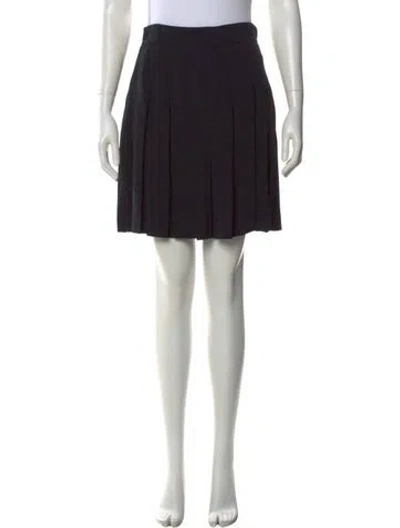 Pre-owned Alexander Mcqueen Pleated Accents Mini Skirt In Blue