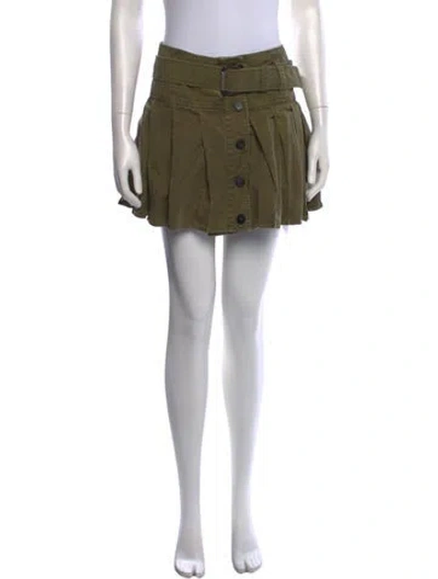 Pre-owned Alexander Mcqueen Pleated Accents Mini Skirt In Green