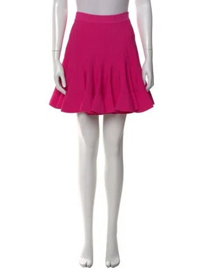 Pre-owned Alexander Mcqueen Pleated Accents Mini Skirt In Pink