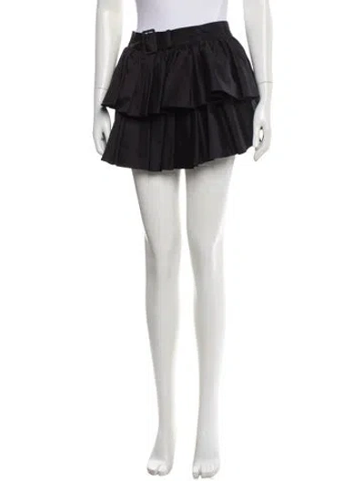 Pre-owned Alexander Mcqueen Pleated Accents Mini Skirt W/ Tags In Black