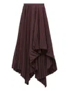 Alexander Mcqueen Pleated Asymmetric Maxi Skirt In Brown