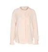Alexander Mcqueen Ruffled Front Long Sleeves Top In Pink
