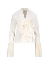 Alexander Mcqueen Ivory Pleated Blouse In White